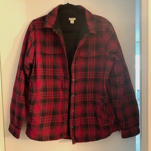 LL Bean Women's Scotch Plaid Shirt, Sherpa Lined